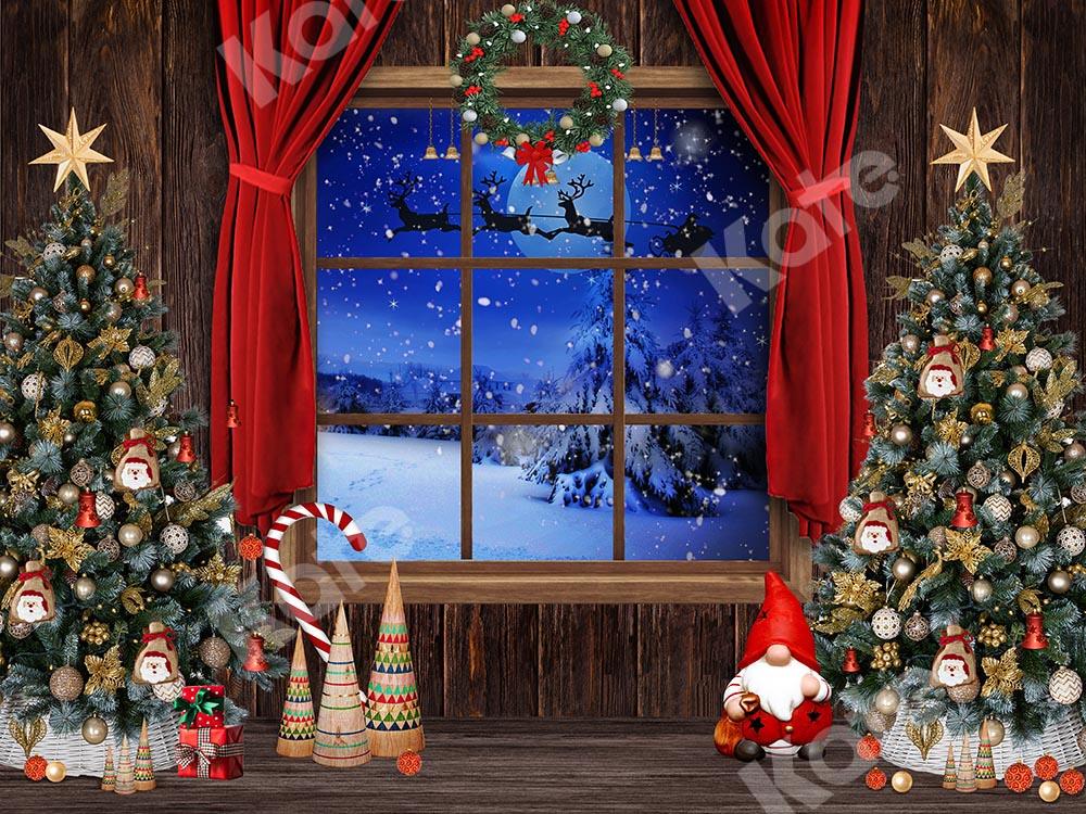 Kate Weihnachten Bäume Fenster Hintergrund  von Chain Photography