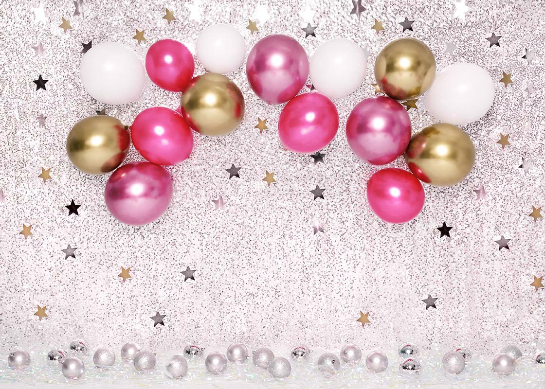 Kate Cake Smash Sterne Geburtstag Luftballons Hintergrund von Emetselch - Kate Backdrop.de