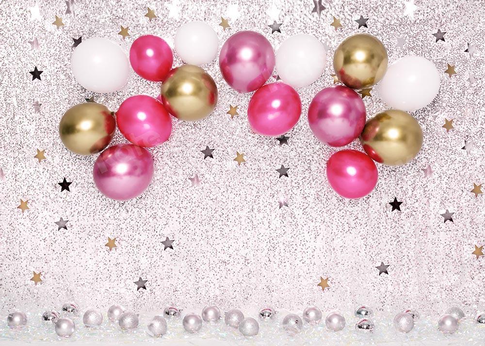 Kate Cake Smash Sterne Geburtstag Luftballons Hintergrund von Emetselch - Kate Backdrop.de