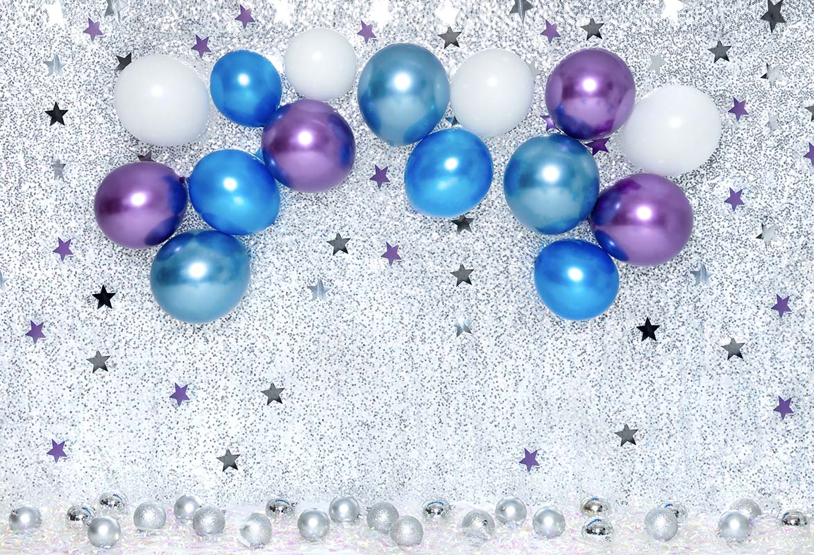 Kate Cake Smash Geburtstag Sterne blau Luftballons Hintergrund von Emetselch - Kate Backdrop.de