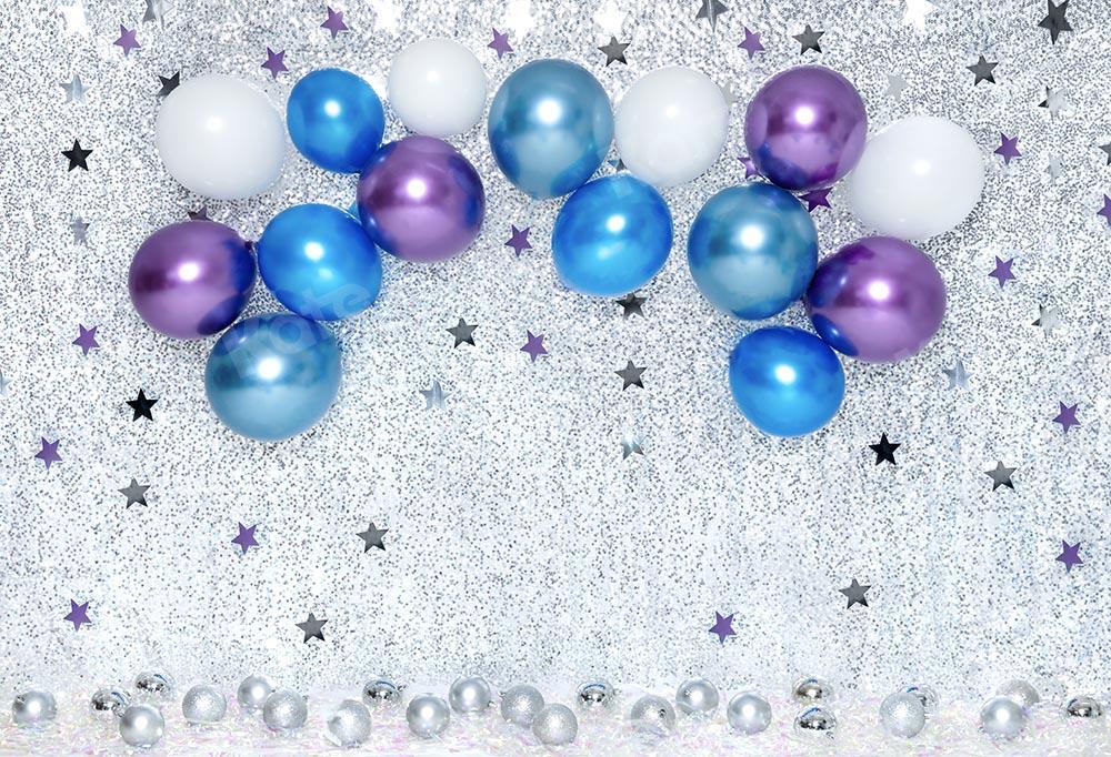 Kate Cake Smash Geburtstag Sterne blau Luftballons Hintergrund von Emetselch - Kate Backdrop.de