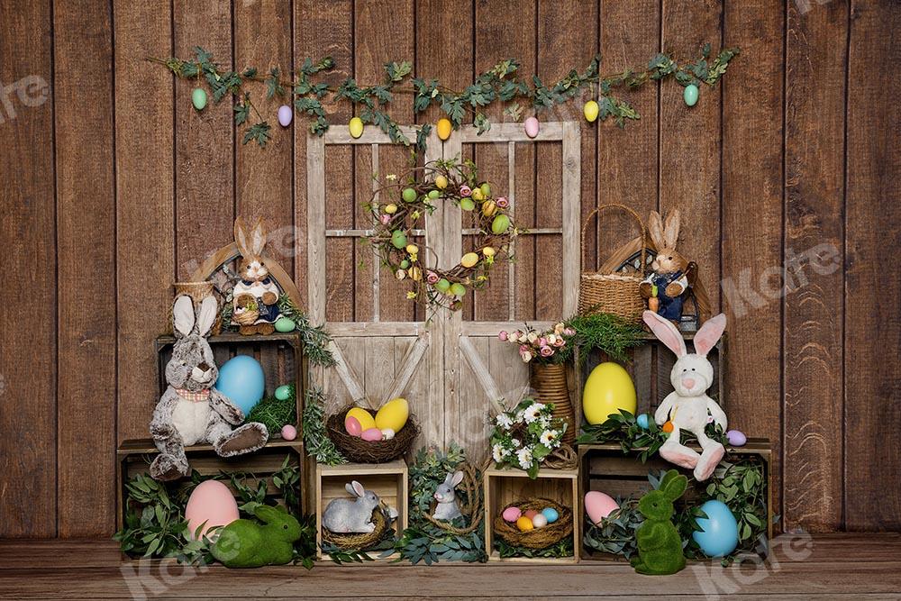 Kate Ostern Hase Ei Holz Tür Hintergrund von Emetselch - Kate Backdrop.de