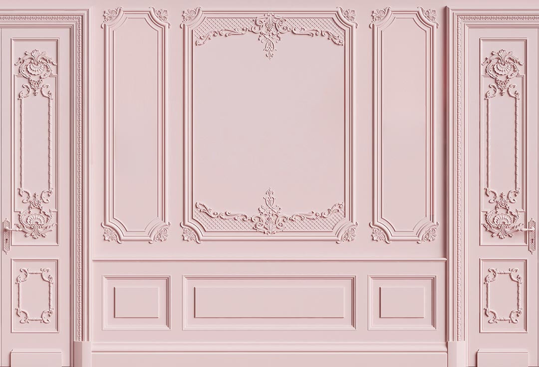 Kate Rosa Retro Wand Hintergrund + Weiße Holzgummimatte für Neugeborene - Kate Backdrop.de