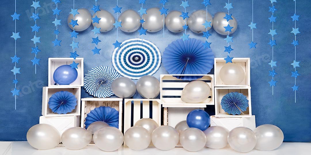 Kate Geburtstag blaue Luftballons Junge Hintergrund von Emetselch - Kate Backdrop.de