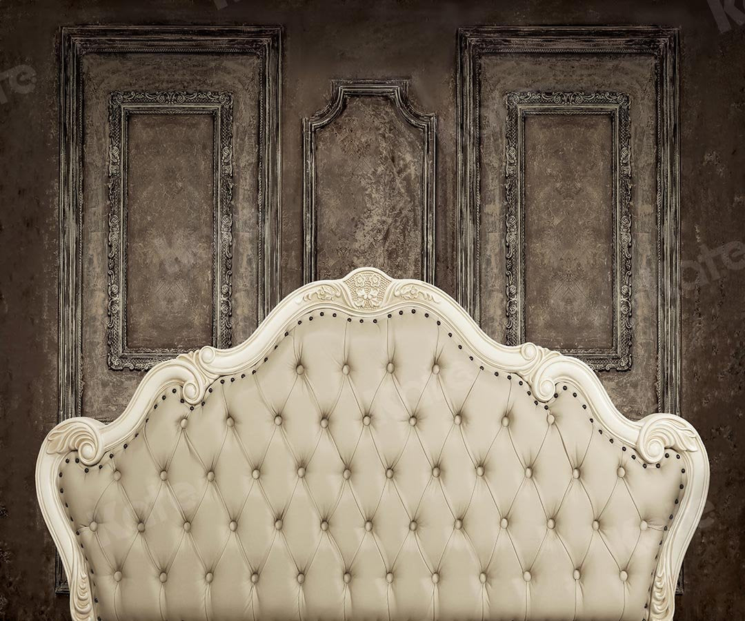 Kate Kopfteil Schlafzimmer beige Retro Wand Boudoir Hintergrund von Kate