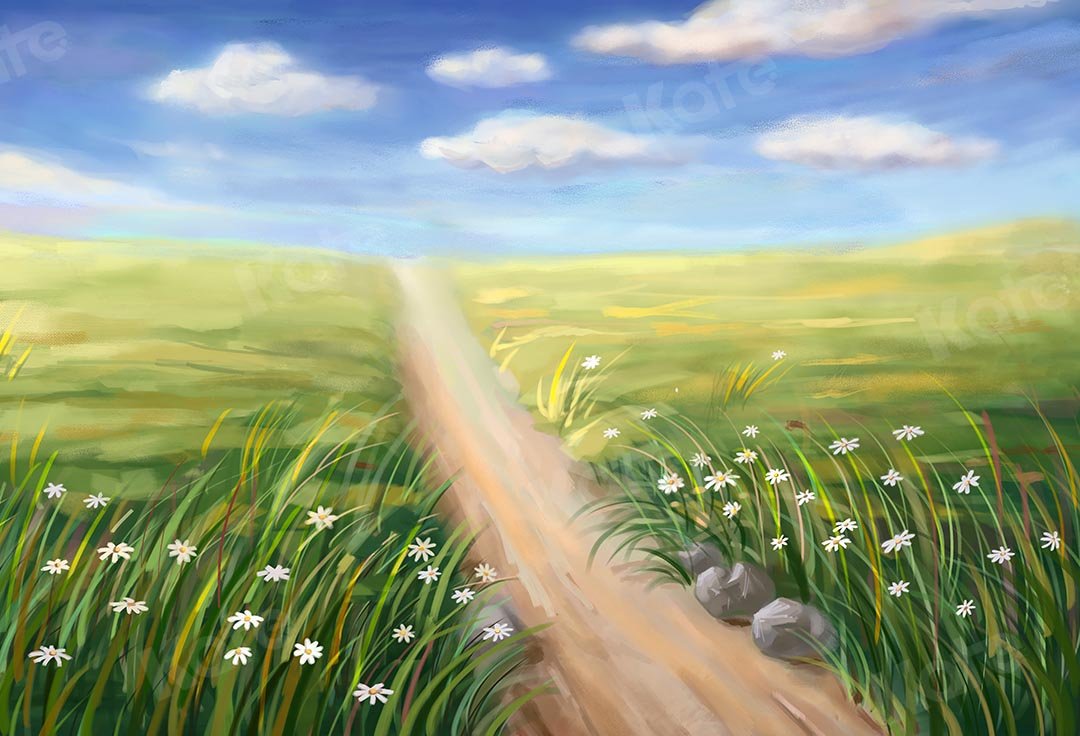 Kate Fine Art Prärie Feld Pfad Straße Hintergrund Landschaft von GQ