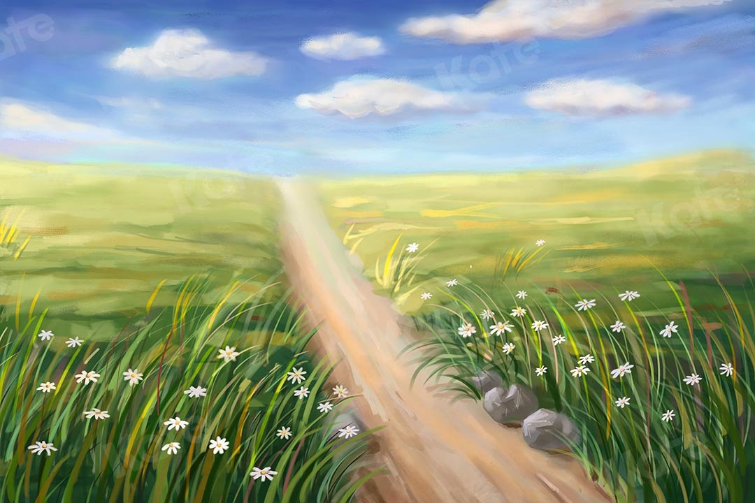 Kate Fine Art Prärie Feld Pfad Straße Hintergrund Landschaft von GQ