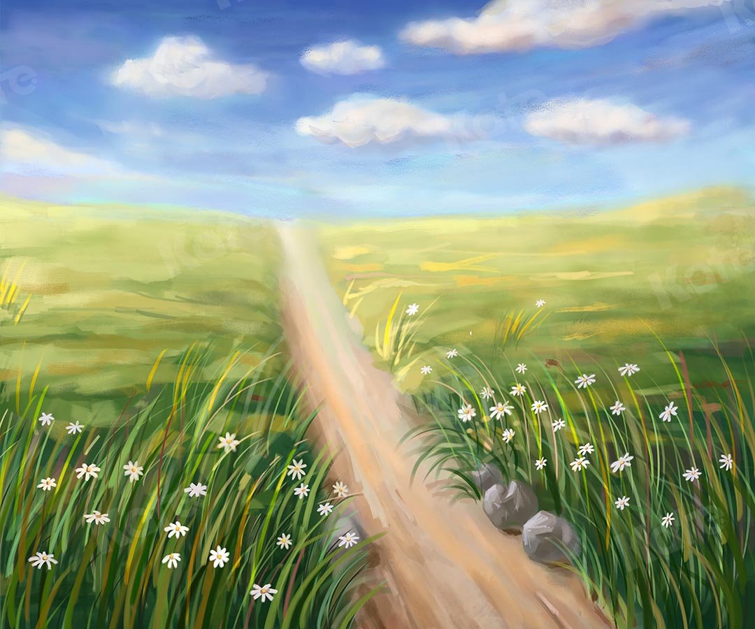 Kate Fine Art Prärie Feld Pfad Straße Hintergrund Landschaft von GQ
