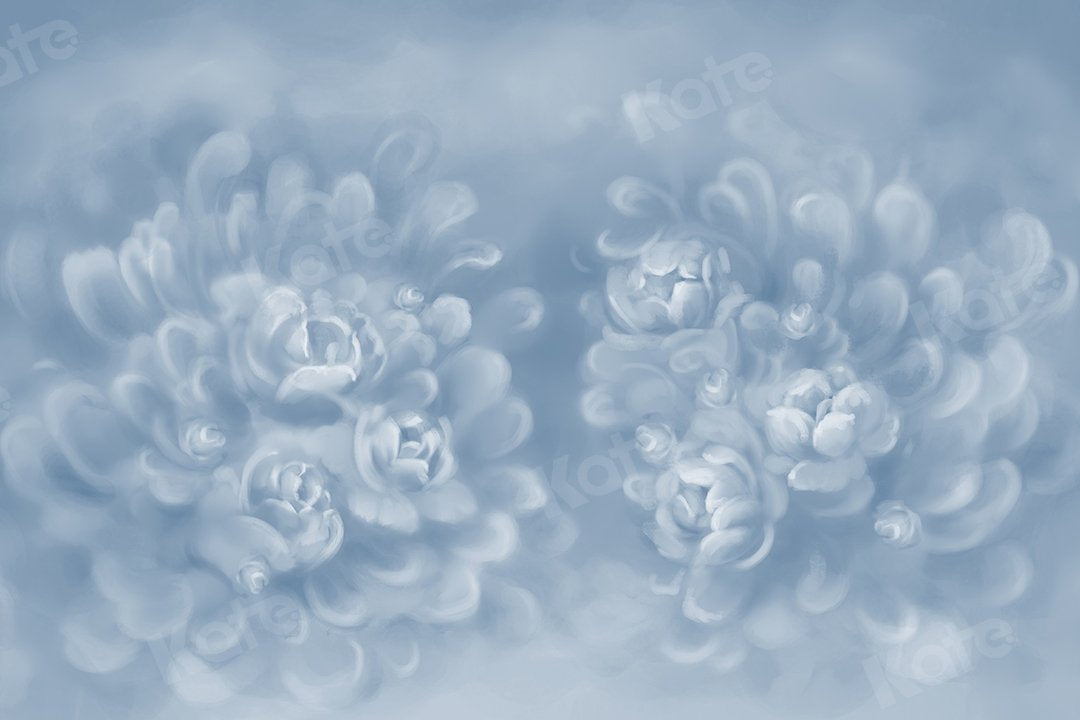 Kate Fine Art abstrakt Grau-Blau-Blumen Textur Hintergrund von GQ - Kate Backdrop.de