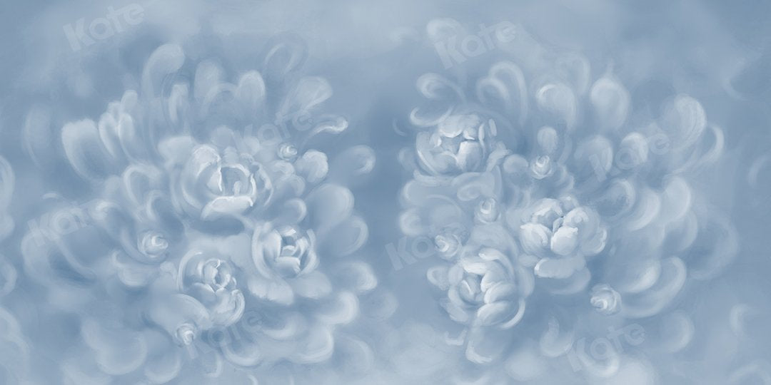 Kate Fine Art abstrakt Grau-Blau-Blumen Textur Hintergrund von GQ - Kate Backdrop.de