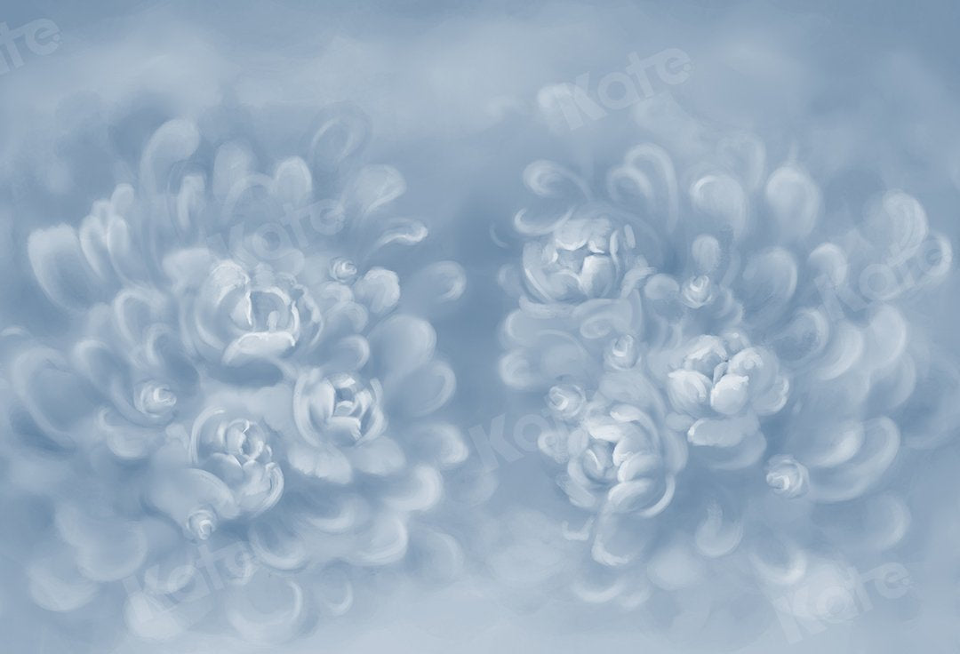 Kate Fine Art abstrakt Grau-Blau-Blumen Textur Hintergrund von GQ - Kate Backdrop.de