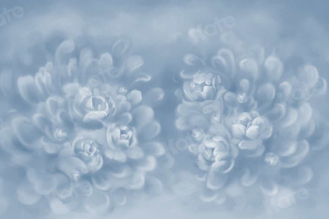 Kate Fine Art abstrakt Grau-Blau-Blumen Textur Hintergrund von GQ - Kate Backdrop.de