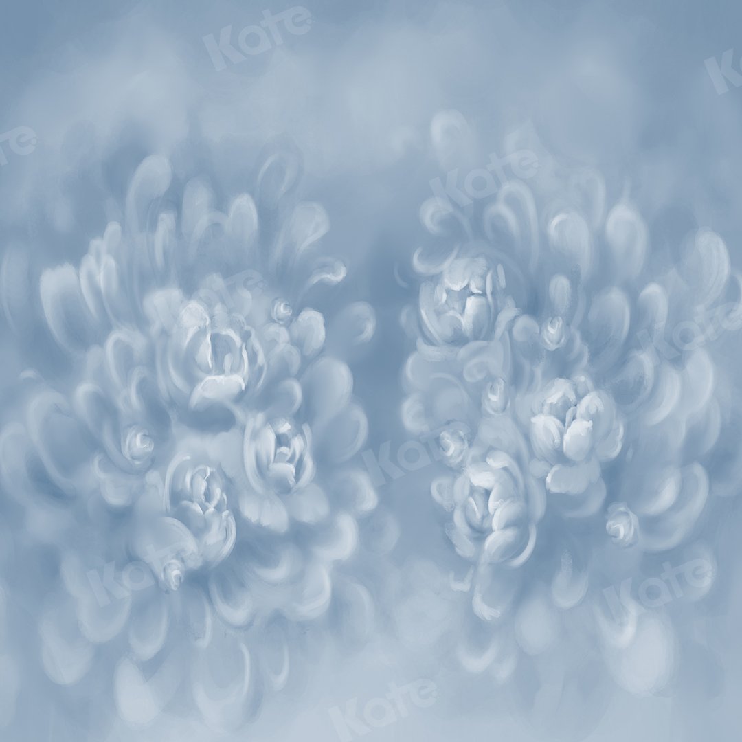 Kate Fine Art abstrakt Grau-Blau-Blumen Textur Hintergrund von GQ - Kate Backdrop.de