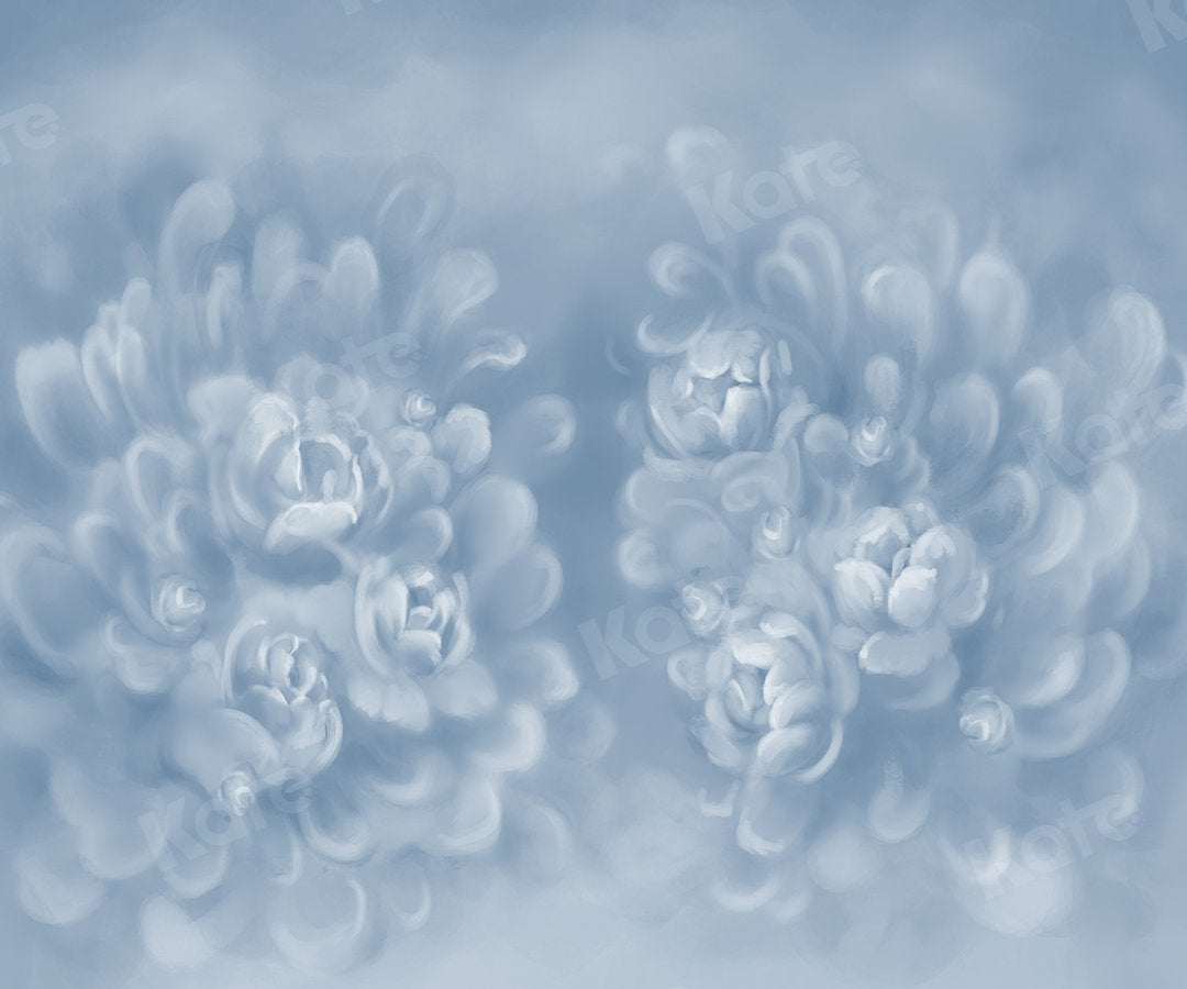 Kate Fine Art abstrakt Grau-Blau-Blumen Textur Hintergrund von GQ - Kate Backdrop.de