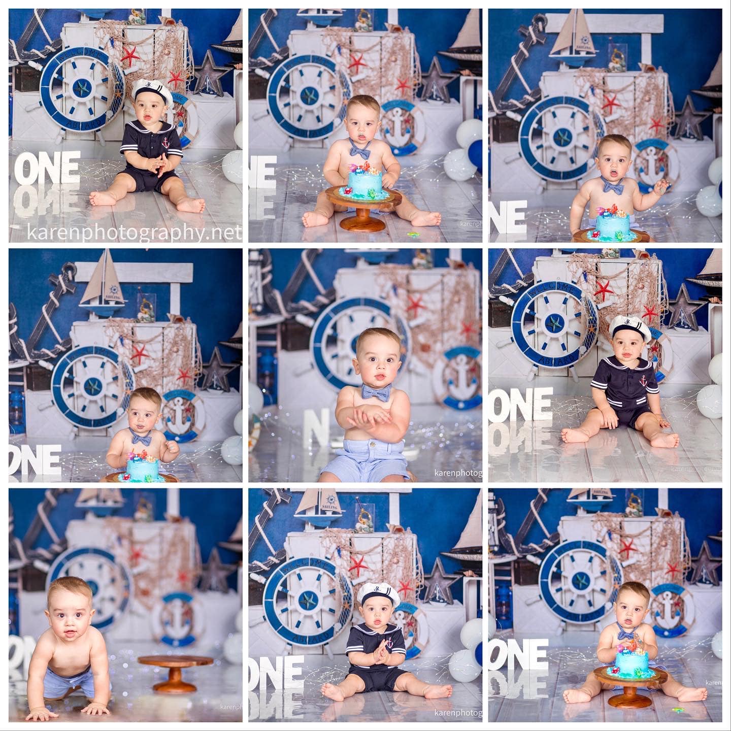 Kate Sommer Seemann Segeln Blauer Hintergrund von Emetselch - Kate Backdrop.de