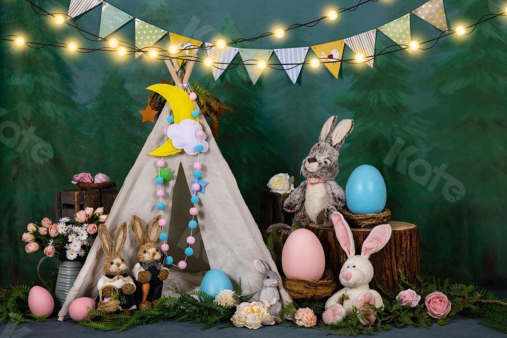 Kate Ostern / Frühling Zelt Hase Eier Hintergrund von Emetselch