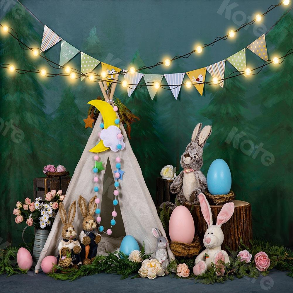 Kate Ostern / Frühling Zelt Hase Eier Hintergrund von Emetselch