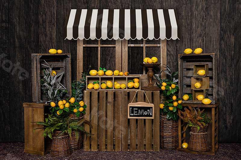 Kate Sommer Limonade Stand Holzwand Hintergrund von Emetselch - Kate Backdrop.de