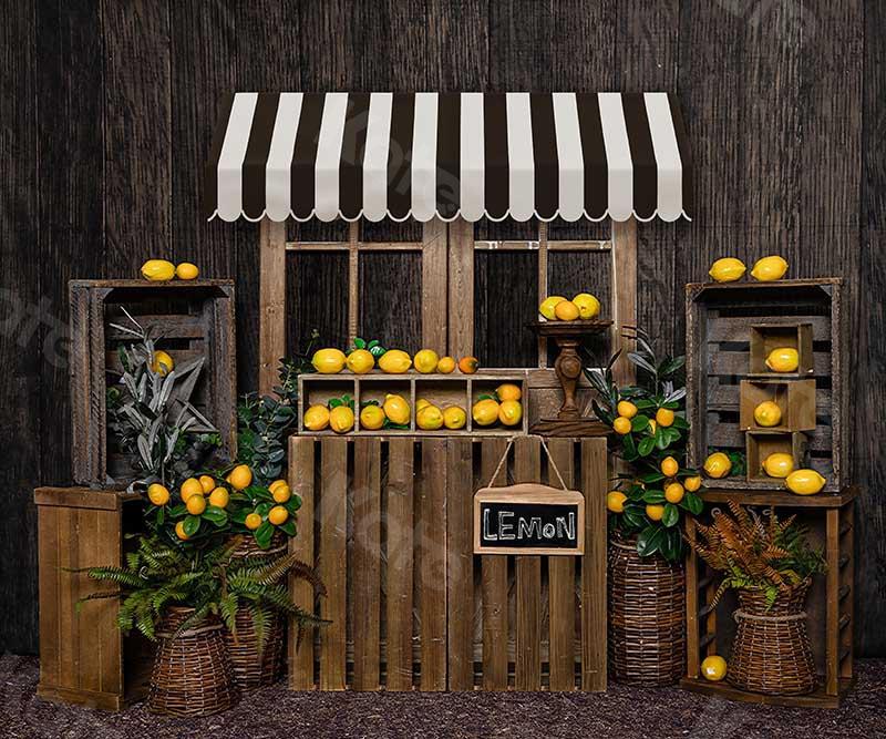 Kate Sommer Limonade Stand Holzwand Hintergrund von Emetselch - Kate Backdrop.de