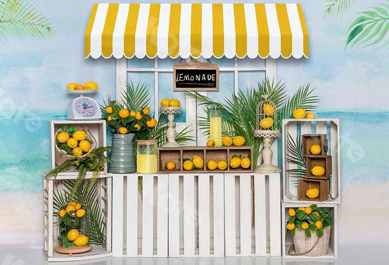 Kate Sommer Limonade Stand Strand Hintergrund von Emetselch