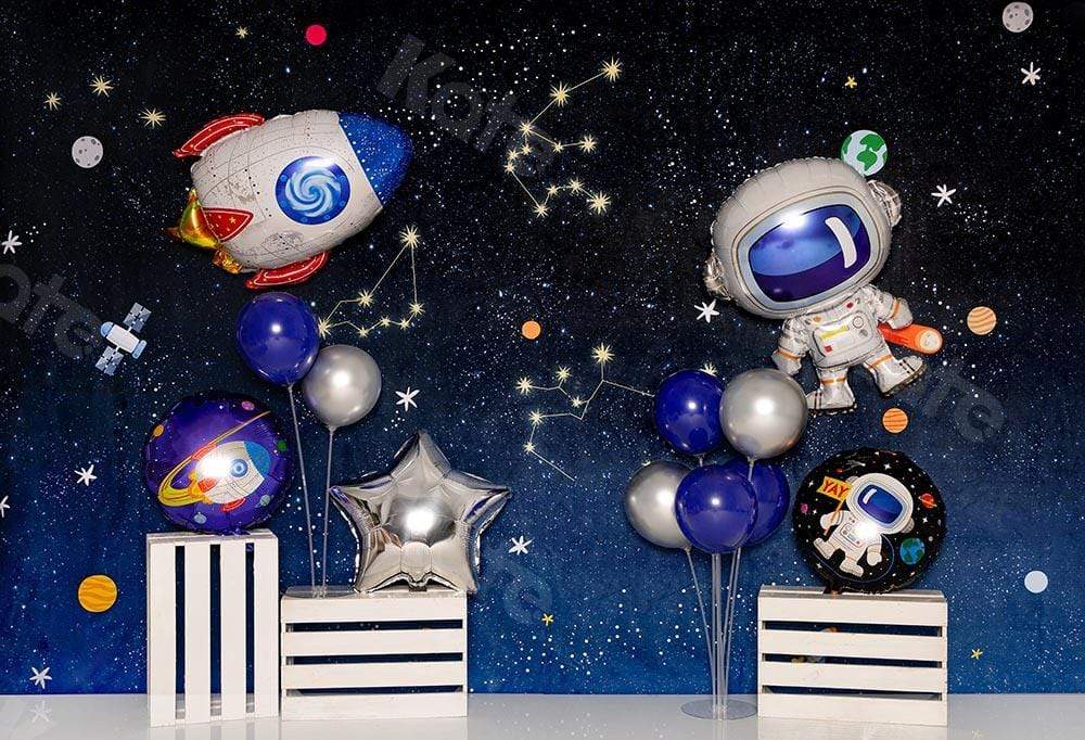 Kate Cake Smash Astronaut Universum Geburtstag Hintergrund von Emetselch - Kate Backdrop.de