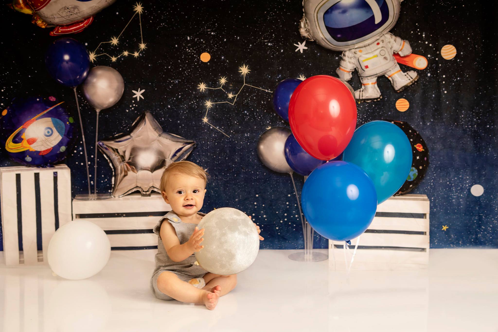 Kate Cake Smash Astronaut Universum Geburtstag Hintergrund von Emetselch - Kate Backdrop.de