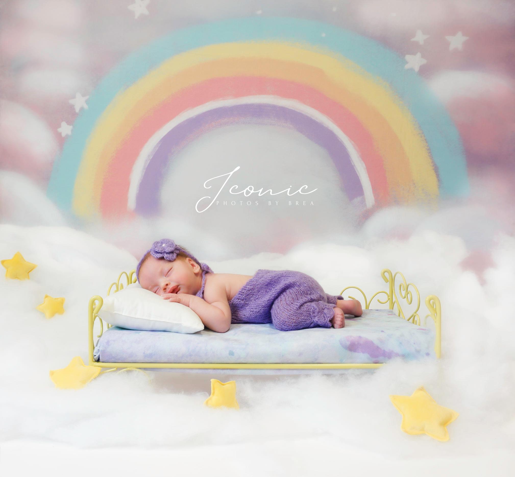 Kate verträumte lila Regenbogen Hintergrund Cake Smash von GQ - Kate Backdrop.de