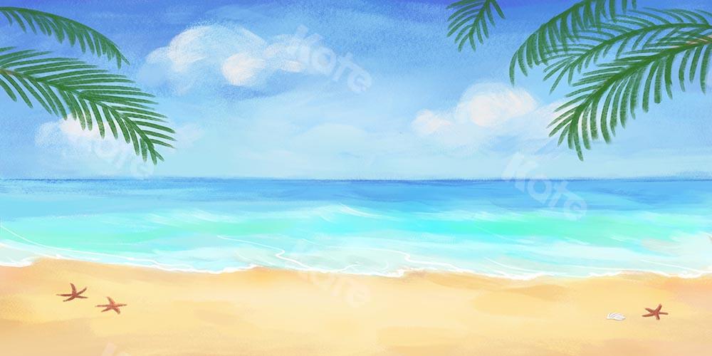 Kate Sommer gemalter Stil Strand Hintergrund Entworfen von GQ - Kate Backdrop.de