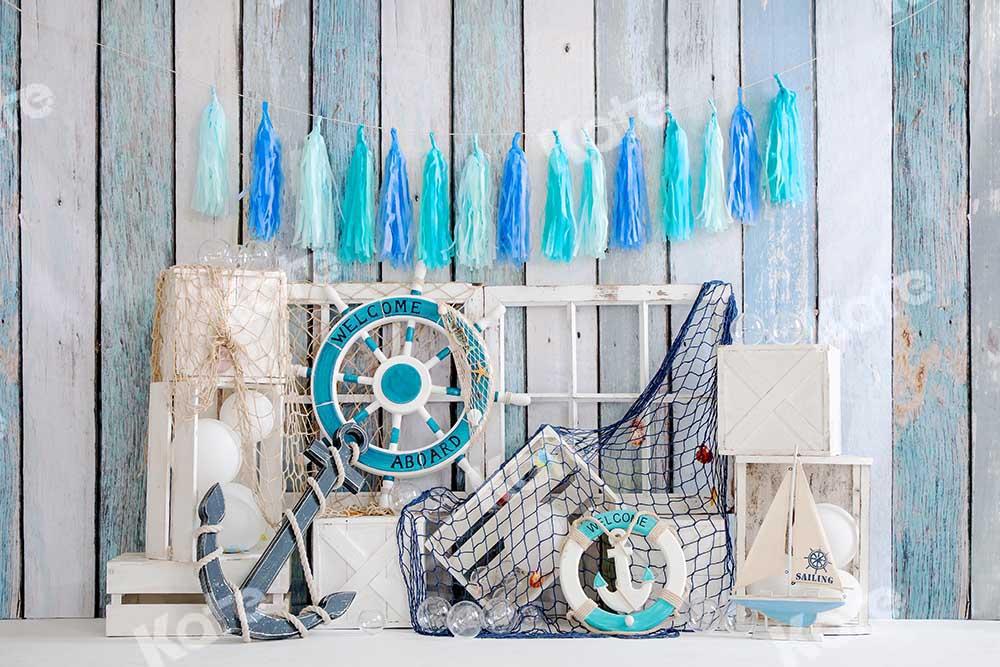 Kate Sommer Cake Smash Geburtstag Hintergrund Segel Junge Holz von Emetselch - Kate Backdrop.de