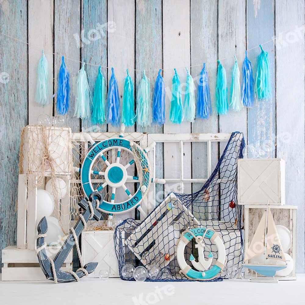 Kate Sommer Cake Smash Geburtstag Hintergrund Segel Junge Holz von Emetselch - Kate Backdrop.de