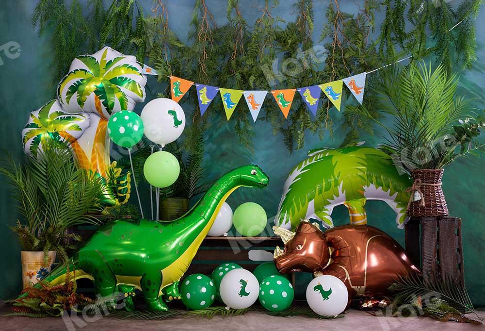 Kate Sommer Cake Smash Geburtstag Hintergrund Dschungel Dinosaurier Junge von Emetselch