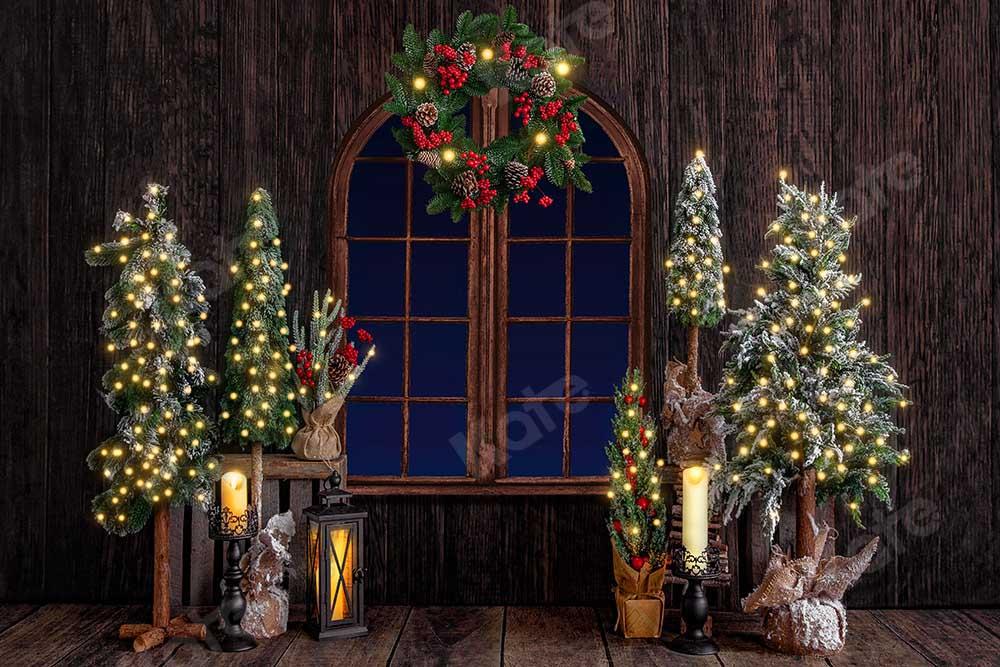 Kate Weihnachten Fenster Holz Hintergrund von Emetselch