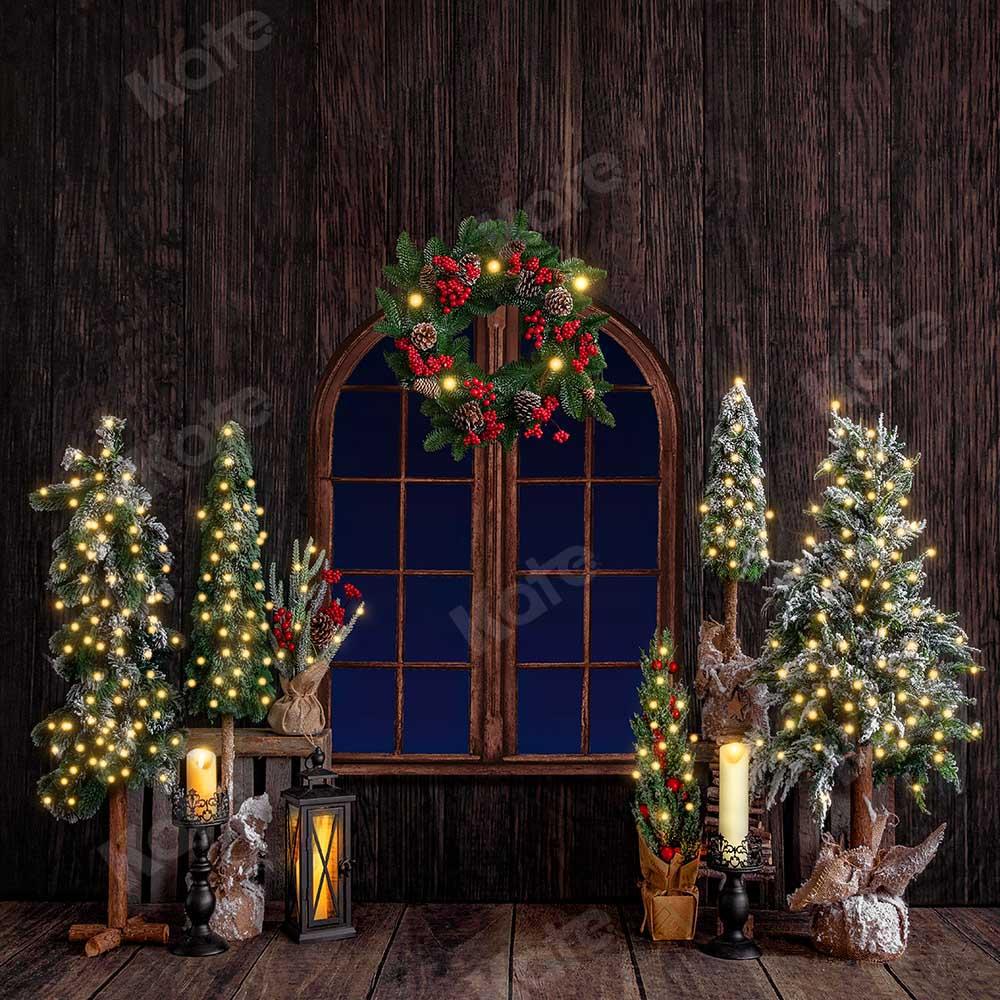 Kate Weihnachten Fenster Holz Hintergrund von Emetselch