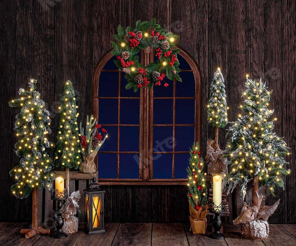 Kate Weihnachten Fenster Holz Hintergrund von Emetselch
