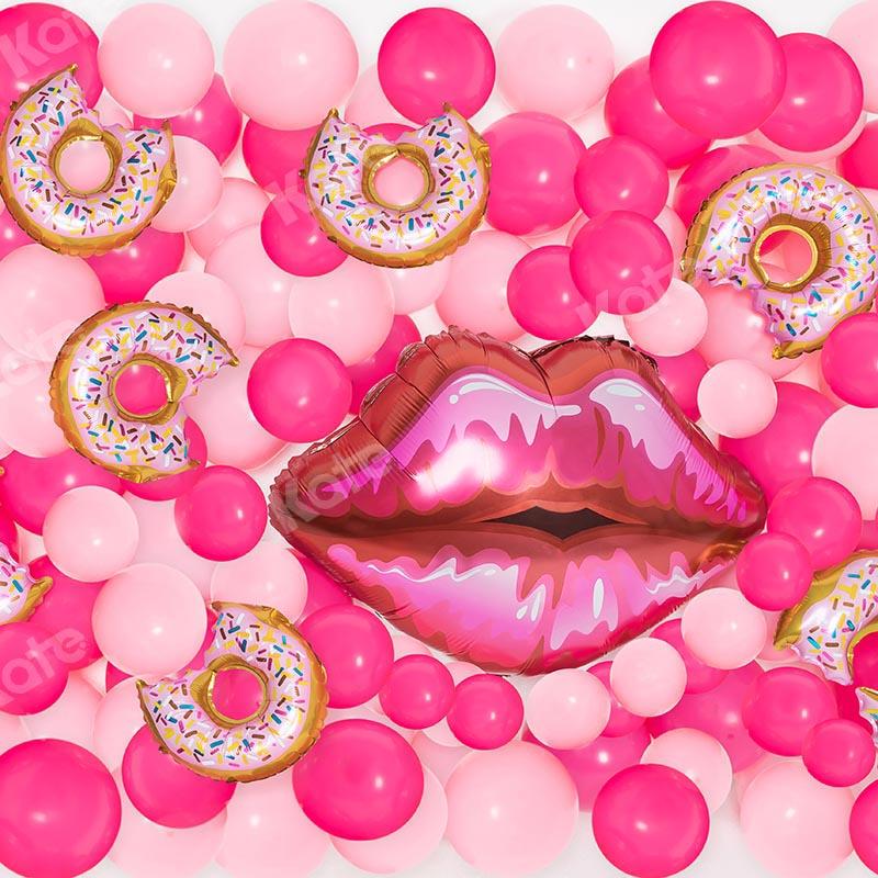 Kate mädchenhaft barbie Rosa Luftballons Geburtstag Cake Smash Hintergrund von Emetselch - Kate Backdrop.de