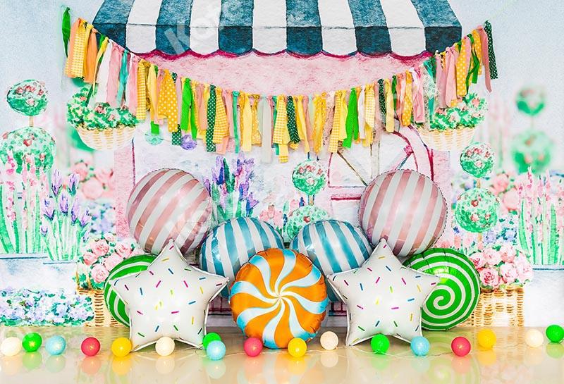 Kate Blumen Laden Ballons Cake Smash Geburtstag von Emetselch - Kate Backdrop.de
