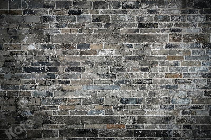 Kate Schwarzer dunkler Ziegel Wandhintergrund von Emetselch - Kate Backdrop.de