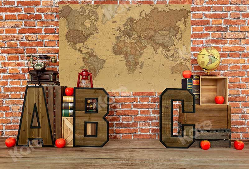 Kate Schulanfang Schule Karte Retro Hintergrund von Emetselch - Kate Backdrop.de