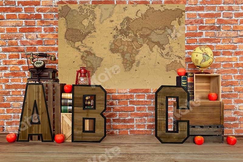 Kate Schulanfang Schule Karte Retro Hintergrund von Emetselch - Kate Backdrop.de