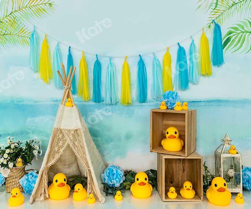 Kate Baby Shower Ente Sommer Strand Hintergrund von Emetselch - Kate Backdrop.de