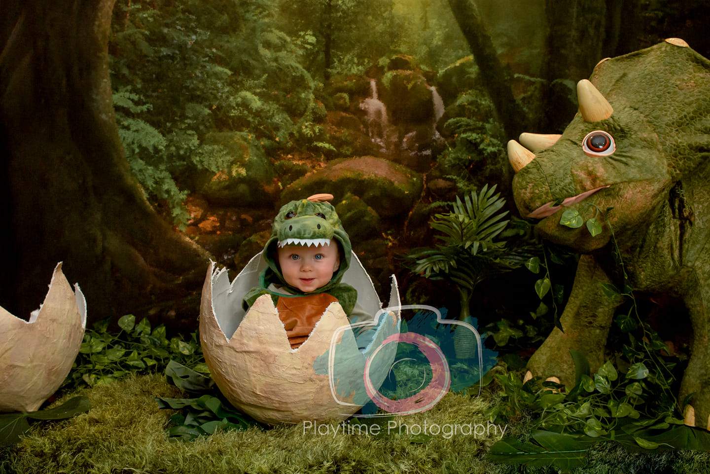 Kate Dschungel Wald Sommer Cake Smash Hintergrund Geburtstag von Chain Photography