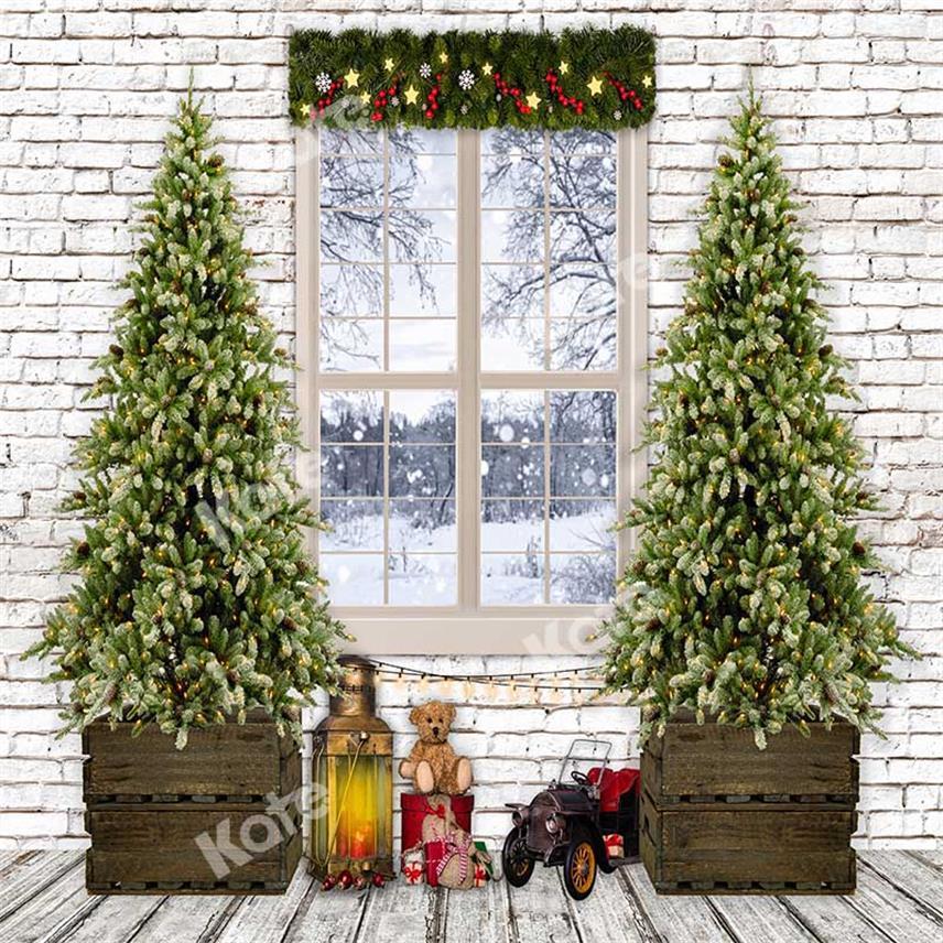 Kate Weihnachten Baum Winter Schnee Fenster Hintergrund von Emetselch