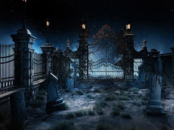Katebackdrop:Kate Night Scene Grave Backdrop Light Photo Background