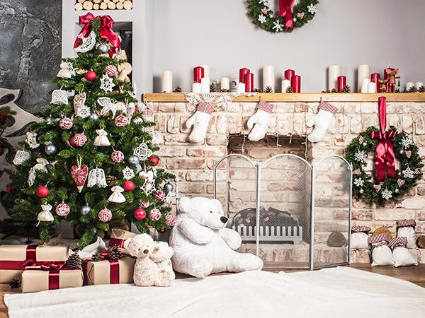 Katebackdrop:Kate Christmas Tree Backdrop Bear for Children Photography Background
