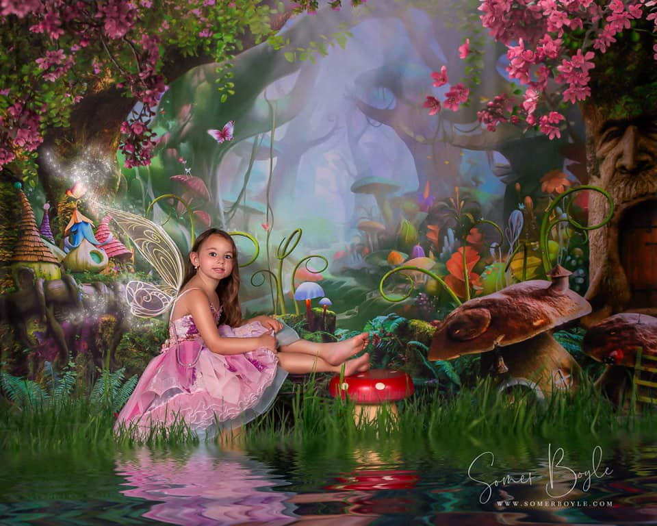 Kate Kinder Märchen bunte Wald Landschaft Geburtstag Hintergrund - Kate Backdrop.de