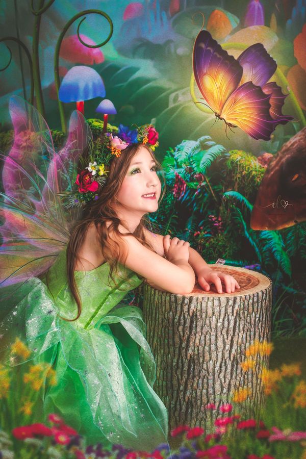 Kate Kinder Märchen bunte Wald Landschaft Geburtstag Hintergrund - Kate Backdrop.de