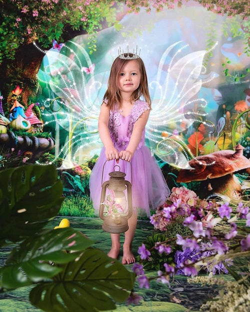 Kate Kinder Märchen bunte Wald Landschaft Geburtstag Hintergrund - Kate Backdrop.de