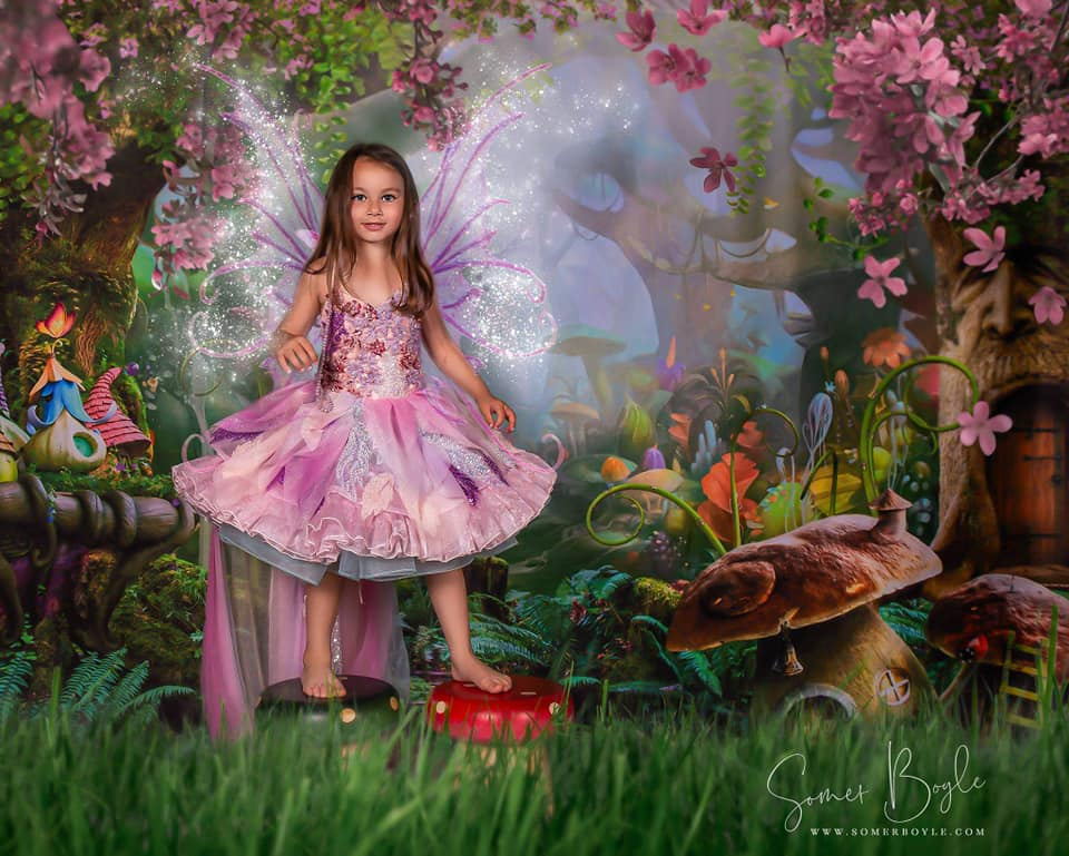 Kate Kinder Märchen bunte Wald Landschaft Geburtstag Hintergrund - Kate Backdrop.de