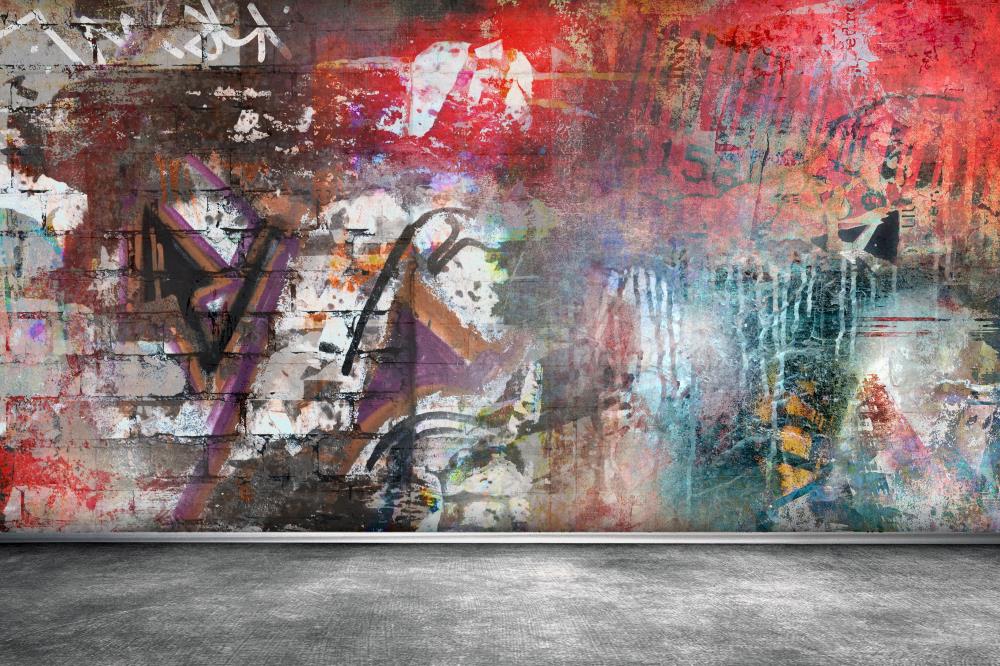 Kate Bunte Backstein Graffiti Wand Hintergrund Fotografie - Kate Backdrop.de