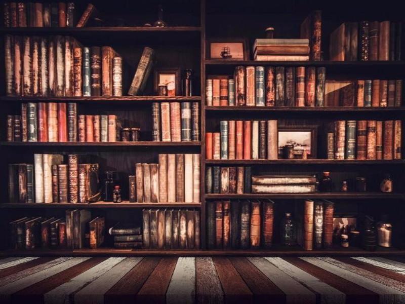 Katebackdrop:Kate child Christmas Backdrop Retro Style Bookshelf Back to School Wood Floor